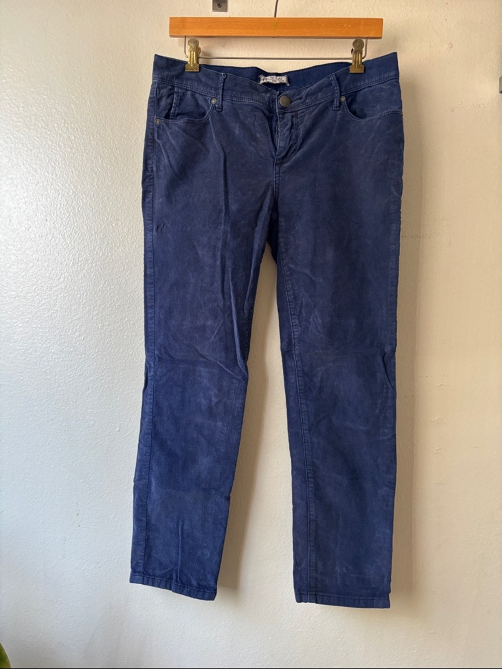 Free People Roller Skinny Corduroy Pants in Navy Blue - Size 28